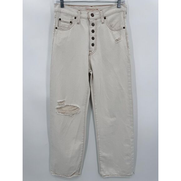 Levi's Cream Straight Leg Jeans - Picture 3 of 8